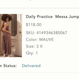 Anthropologie Mauve Jumpsuit